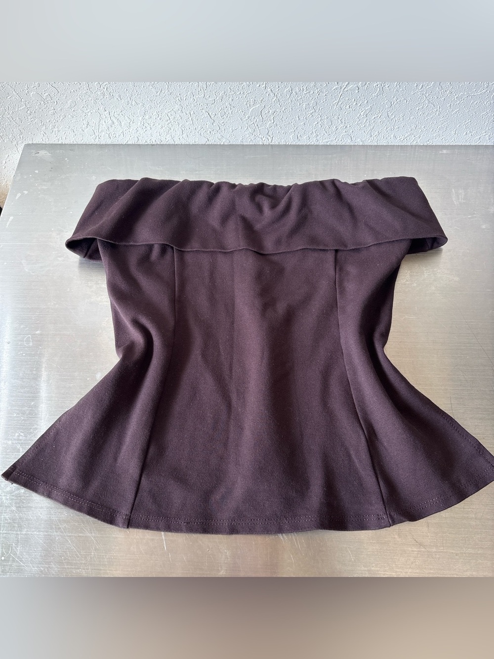 Y2K Brown Off-Shoulder Tube Top✨